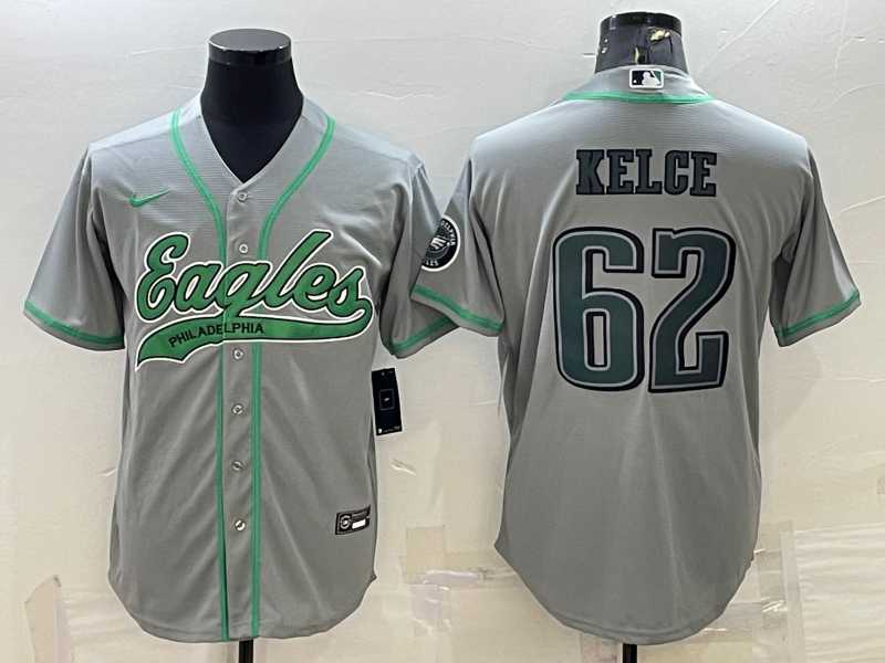 Men's Philadelphia Eagles #62 Jason Kelce Grey With Patch Cool Base Stitched Baseball Jersey,We sell and wholesale Men's Philadelphia Eagles #62 Jason Kelce Grey With Patch Cool Base Stitched Baseball Jersey on line form chian!
